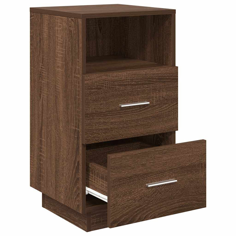 vidaXL éjjeliszekrények 2 db 2 fiókkal barna tölgy 36x36x68 cm