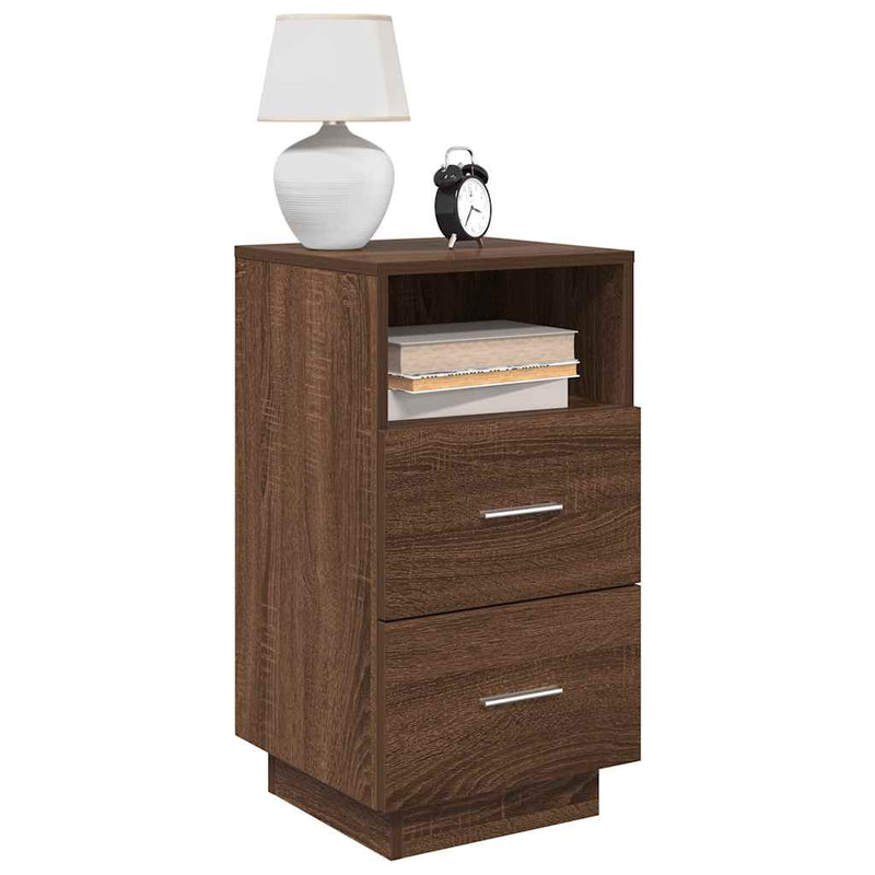 vidaXL éjjeliszekrények 2 db 2 fiókkal barna tölgy 36x36x68 cm