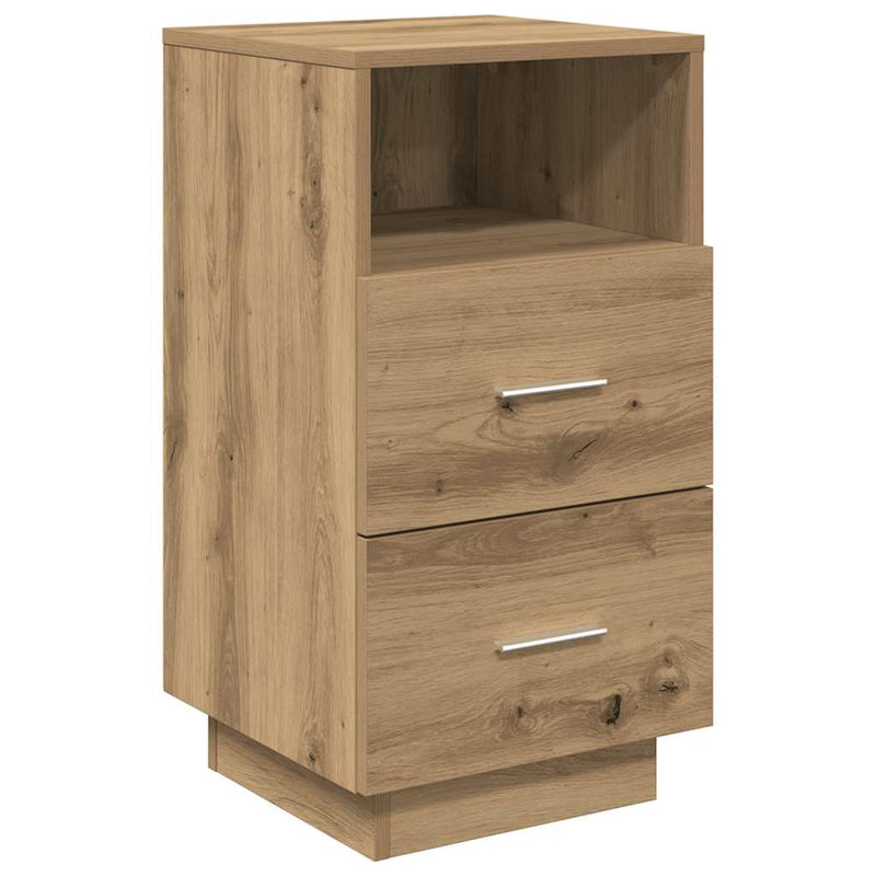 vidaXL 2 db kézműves tölgy színű éjjeliszekrény 2 fiókkal 36x36x68 cm