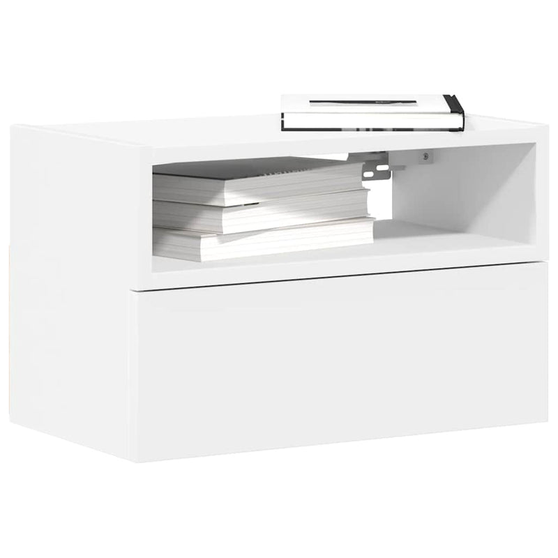 vidaXL fehér falra szerelhető éjjeliszekrény 45 x 26 x 28,5 cm