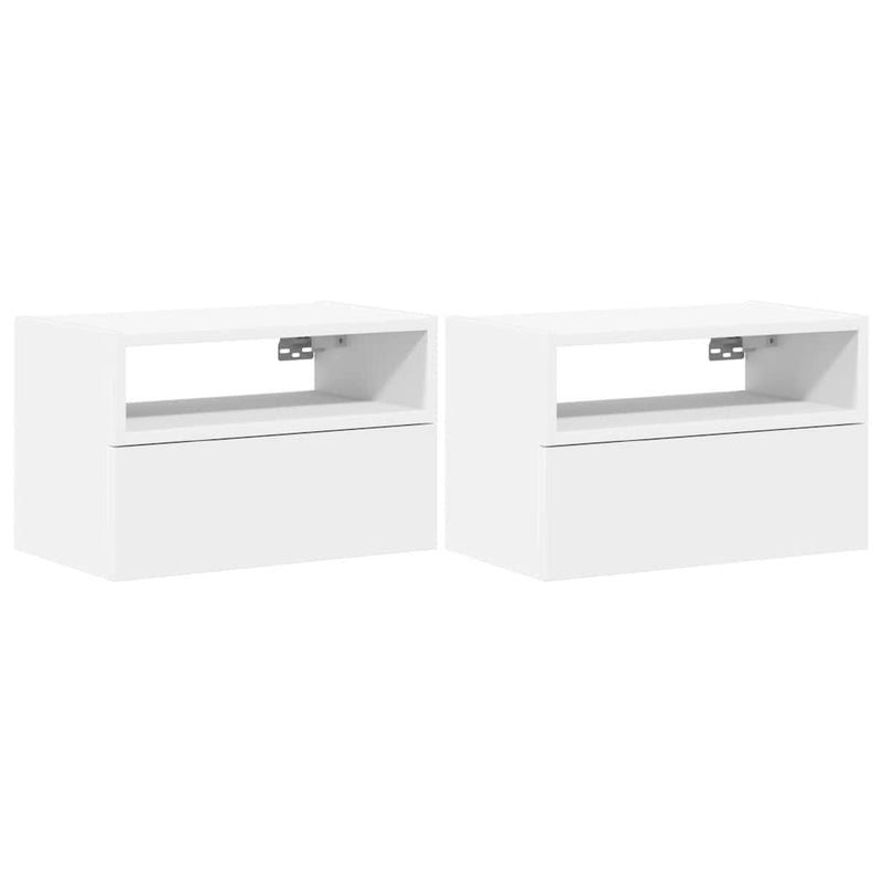 vidaXL 2 db fehér falra szerelhető éjjeliszekrény 45 x 26 x 28,5 cm