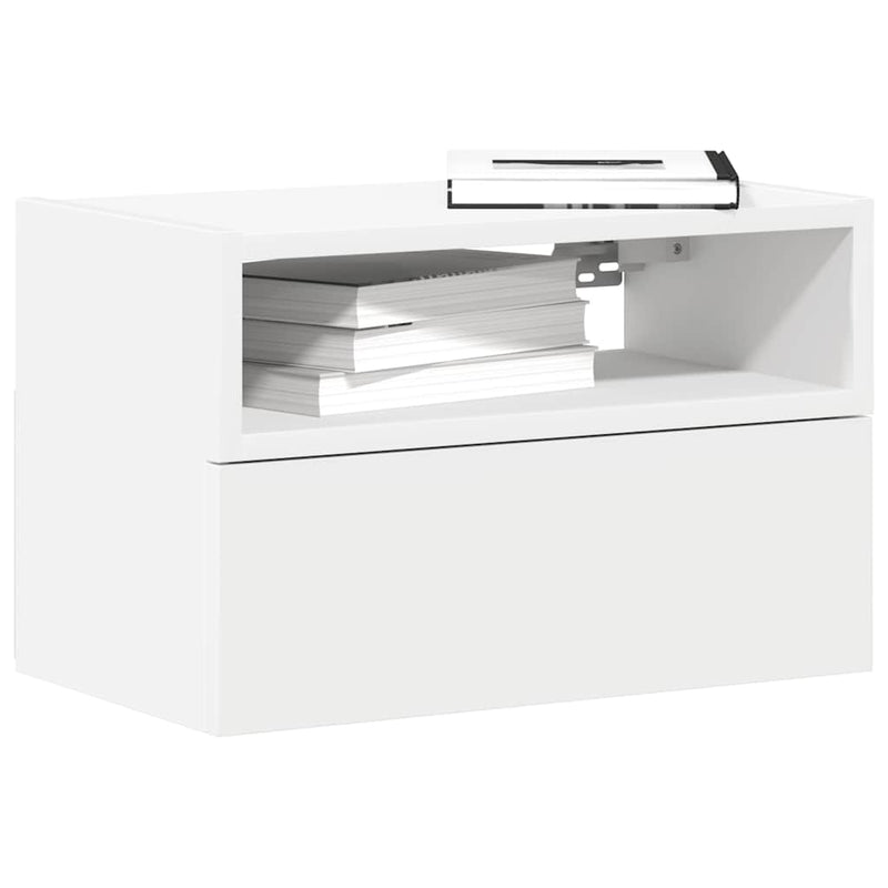 vidaXL 2 db fehér falra szerelhető éjjeliszekrény 45 x 26 x 28,5 cm