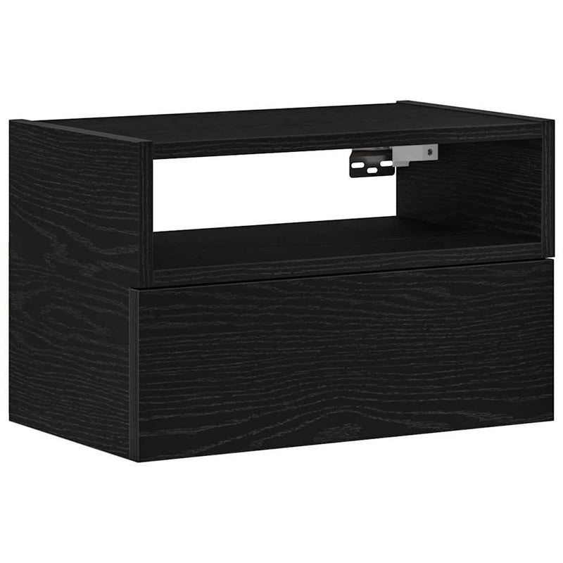 vidaXL fekete falra szerelhető éjjeliszekrény 45 x 26 x 28,5 cm
