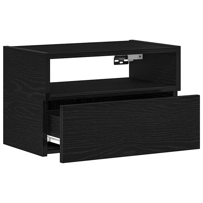 vidaXL fekete falra szerelhető éjjeliszekrény 45 x 26 x 28,5 cm