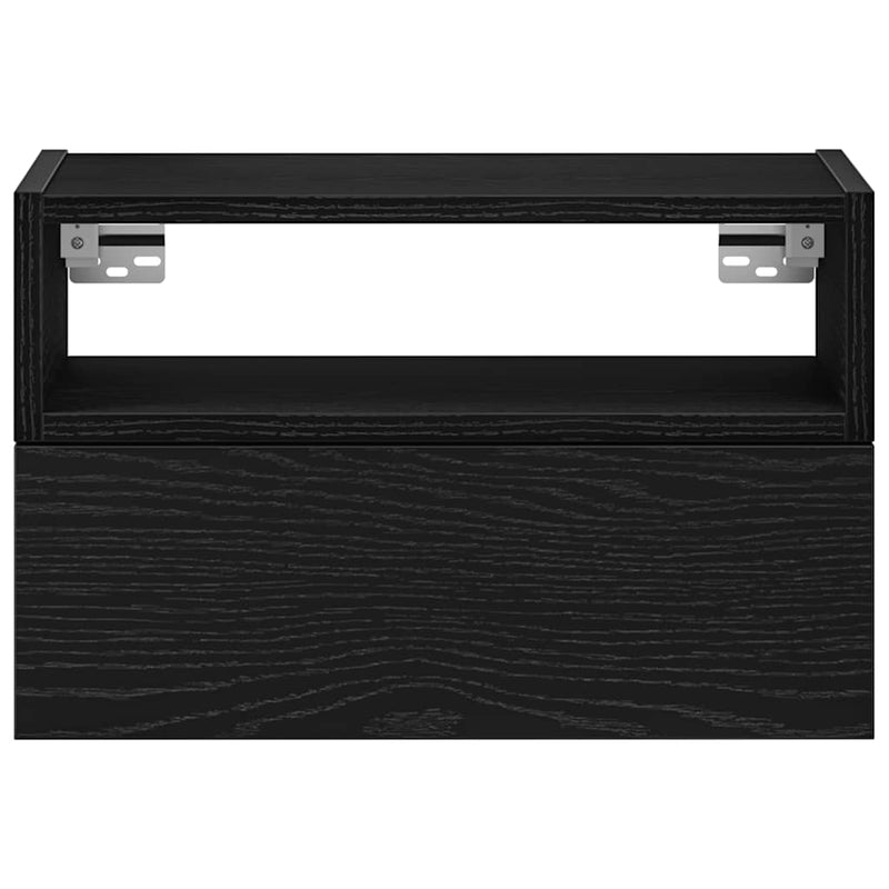 vidaXL 2 db fekete falra szerelhető éjjeliszekrény 45 x 26 x 28,5 cm