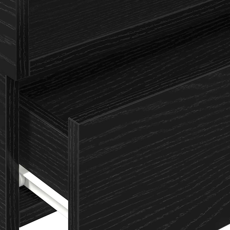 vidaXL 2 db fekete falra szerelhető éjjeliszekrény 45 x 26 x 28,5 cm