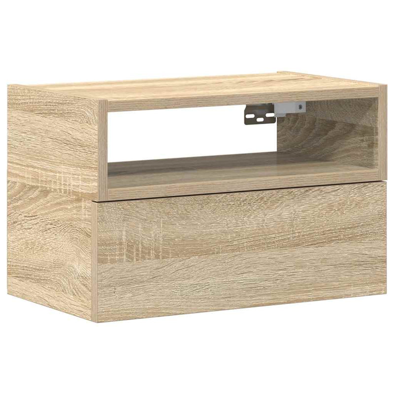 vidaXL sonoma tölgy színű falra szerelhető éjjeliszekrény 45x26x28,5cm
