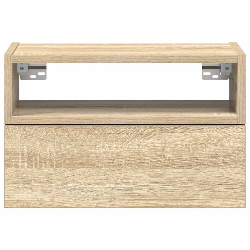 vidaXL 2 db sonoma tölgy falra szerelhető éjjeliszekrény 45x26x28,5 cm