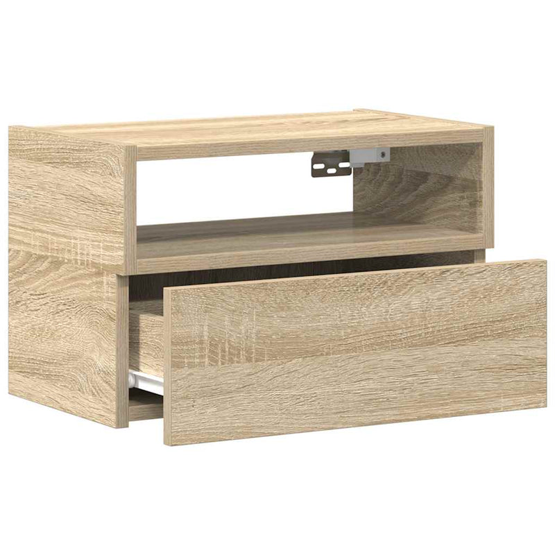 vidaXL 2 db sonoma tölgy falra szerelhető éjjeliszekrény 45x26x28,5 cm