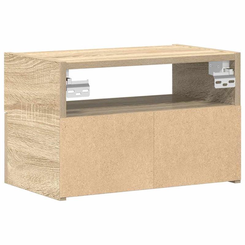 vidaXL 2 db sonoma tölgy falra szerelhető éjjeliszekrény 45x26x28,5 cm