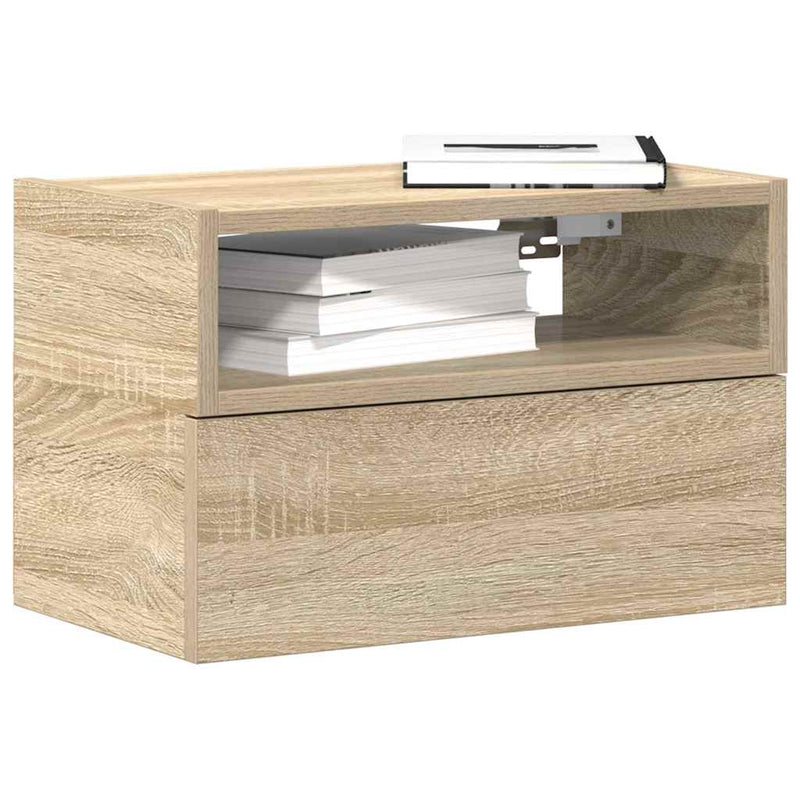 vidaXL 2 db sonoma tölgy falra szerelhető éjjeliszekrény 45x26x28,5 cm