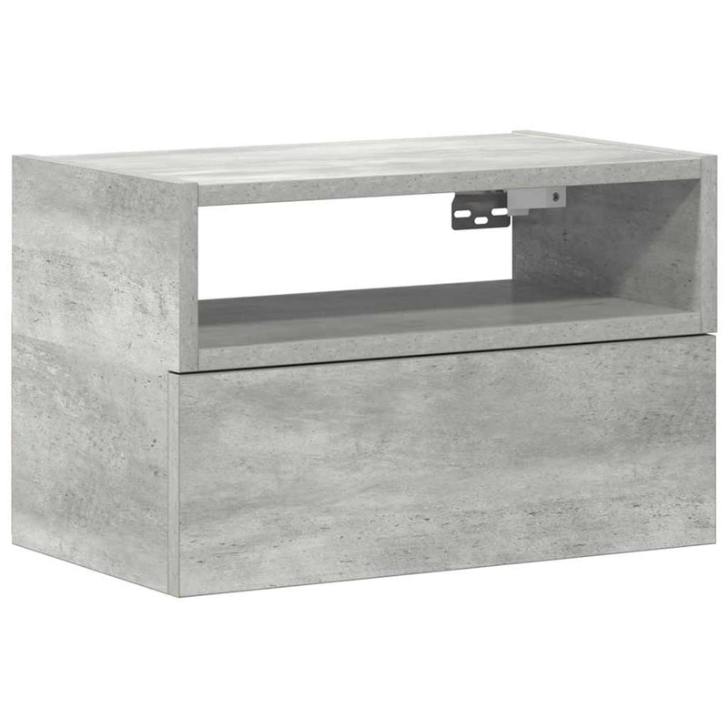vidaXL betonszürke falra szerelhető éjjeliszekrény 45 x 26 x 28,5 cm