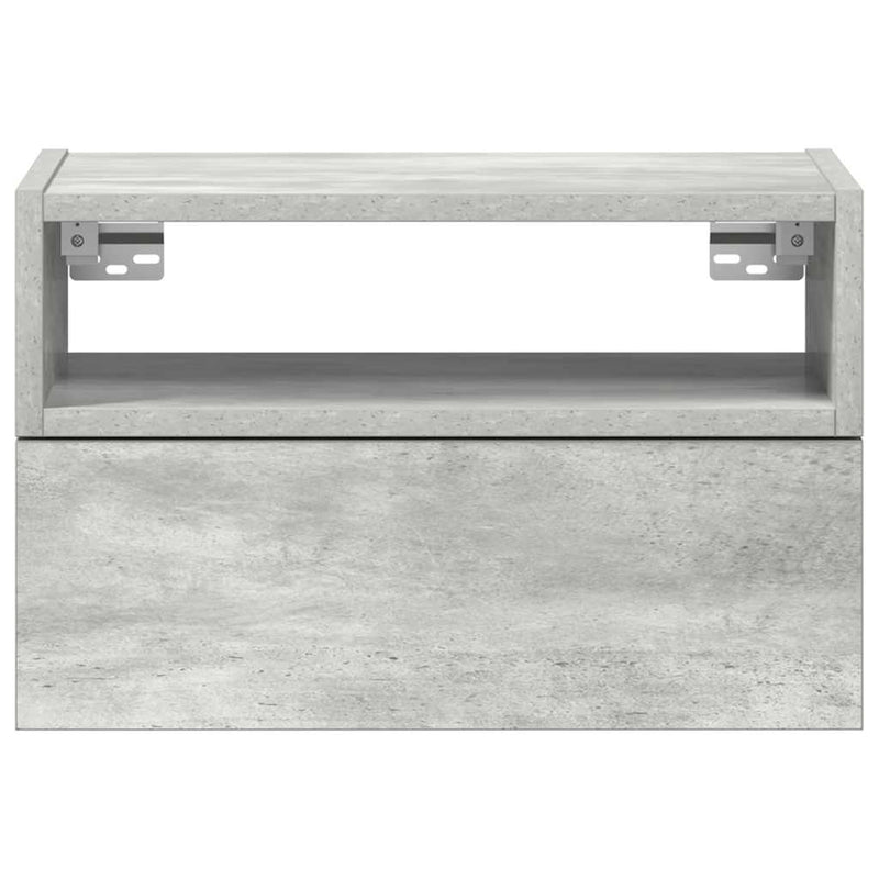 vidaXL betonszürke falra szerelhető éjjeliszekrény 45 x 26 x 28,5 cm