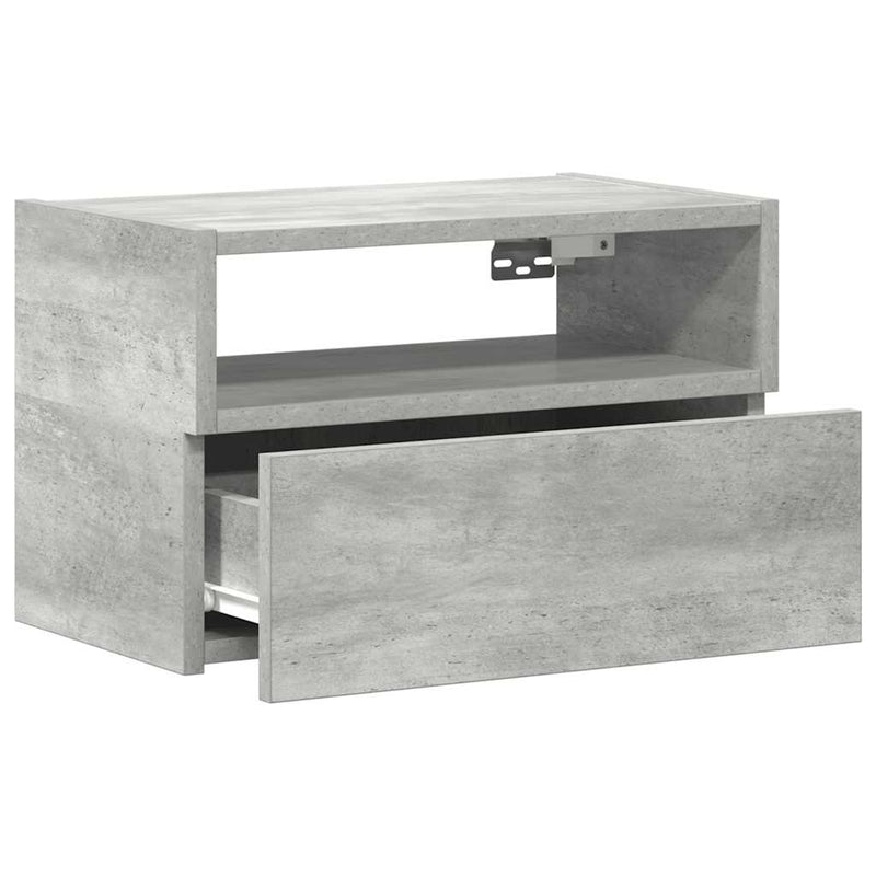 vidaXL betonszürke falra szerelhető éjjeliszekrény 45 x 26 x 28,5 cm