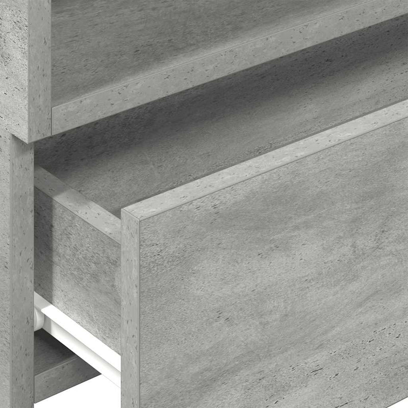 vidaXL betonszürke falra szerelhető éjjeliszekrény 45 x 26 x 28,5 cm
