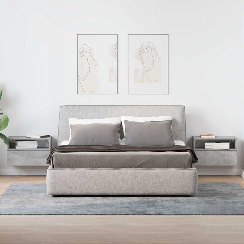 vidaXL 2 db betonszürke falra szerelhető éjjeliszekrény 45x26x28,5 cm