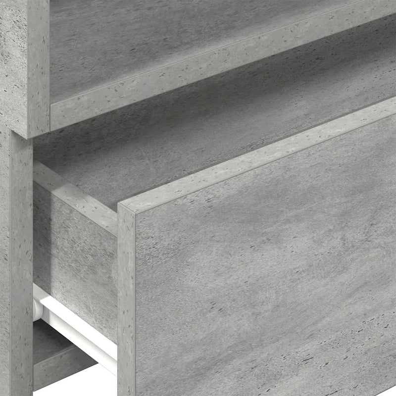 vidaXL 2 db betonszürke falra szerelhető éjjeliszekrény 45x26x28,5 cm
