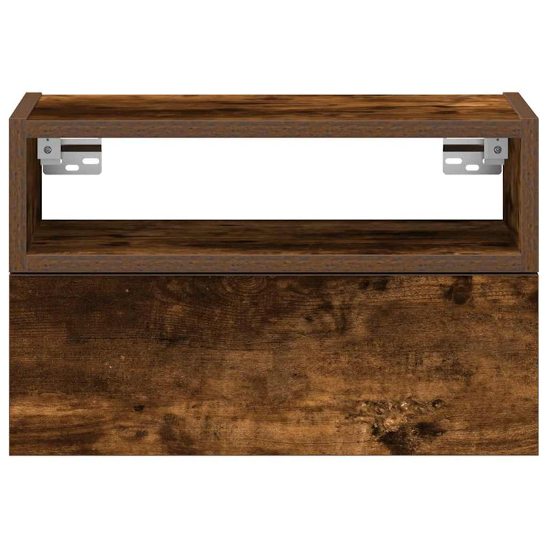 vidaXL 2db füstös tölgy színű fali éjjeliszekrény 45 x 26 x 28,5 cm