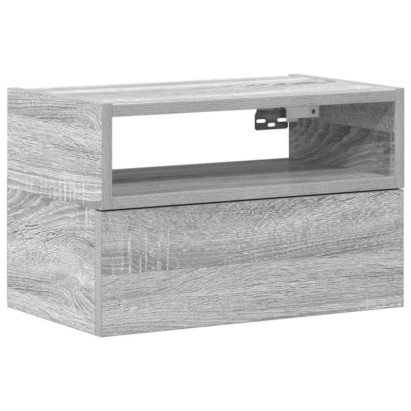 vidaXL szürke sonoma falra szerelhető éjjeliszekrény 45x26x28,5 cm