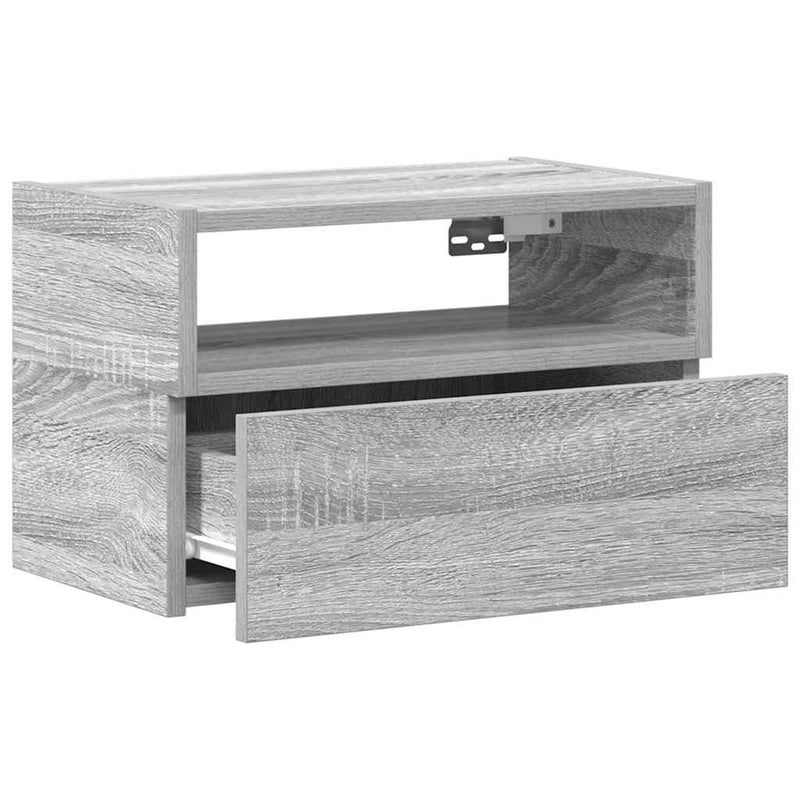 vidaXL szürke sonoma falra szerelhető éjjeliszekrény 45x26x28,5 cm