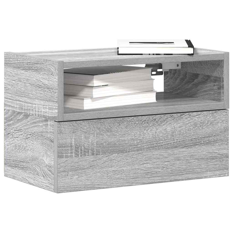 vidaXL szürke sonoma falra szerelhető éjjeliszekrény 45x26x28,5 cm