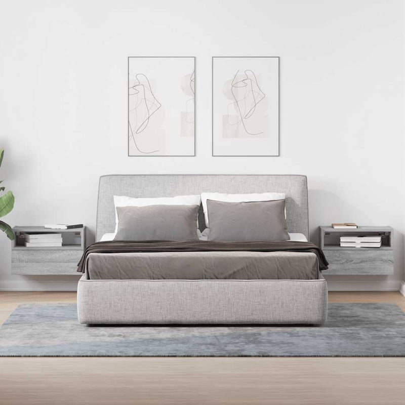 vidaXL 2 db szürke sonoma színű fali éjjeliszekrény 45 x 26 x 28,5 cm