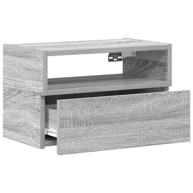 vidaXL 2 db szürke sonoma színű fali éjjeliszekrény 45 x 26 x 28,5 cm