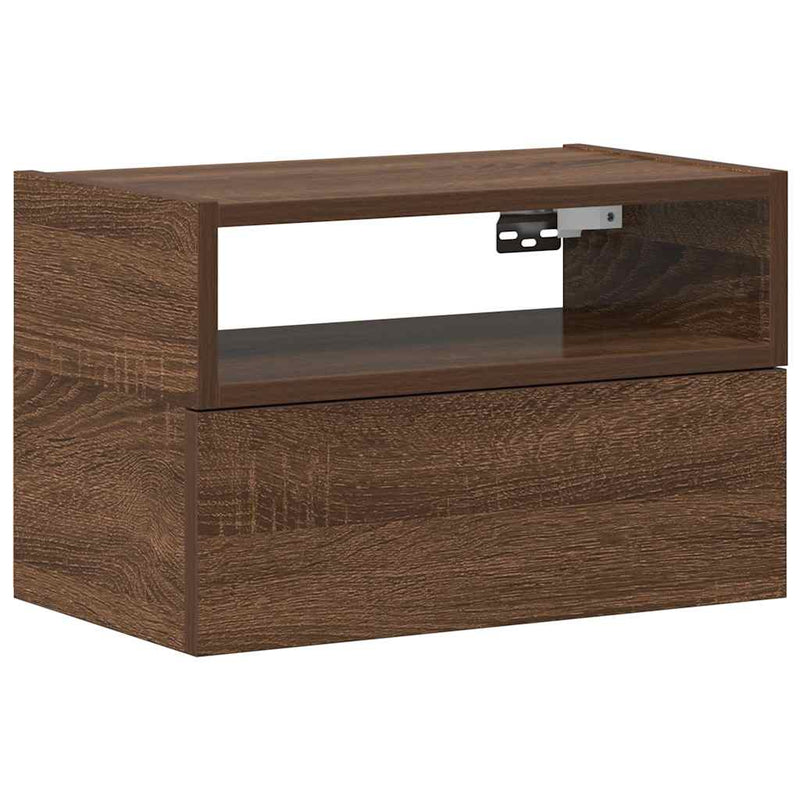 vidaXL barna tölgyszínű falra szerelhető éjjeliszekrény 45x26x28,5 cm