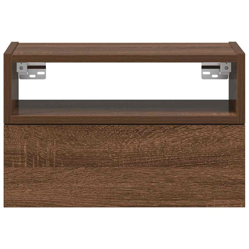 vidaXL barna tölgyszínű falra szerelhető éjjeliszekrény 45x26x28,5 cm