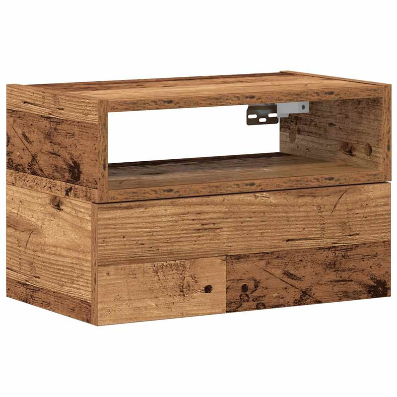 vidaXL antik fa színű falra szerelhető éjjeliszekrény 45x26x28,5 cm