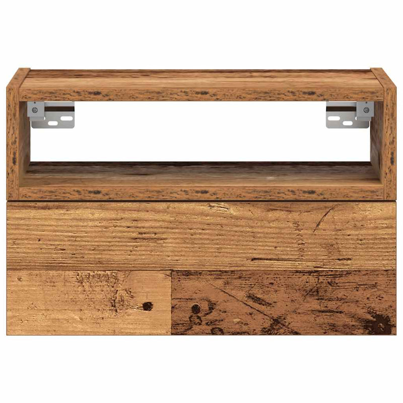 vidaXL antik fa színű falra szerelhető éjjeliszekrény 45x26x28,5 cm