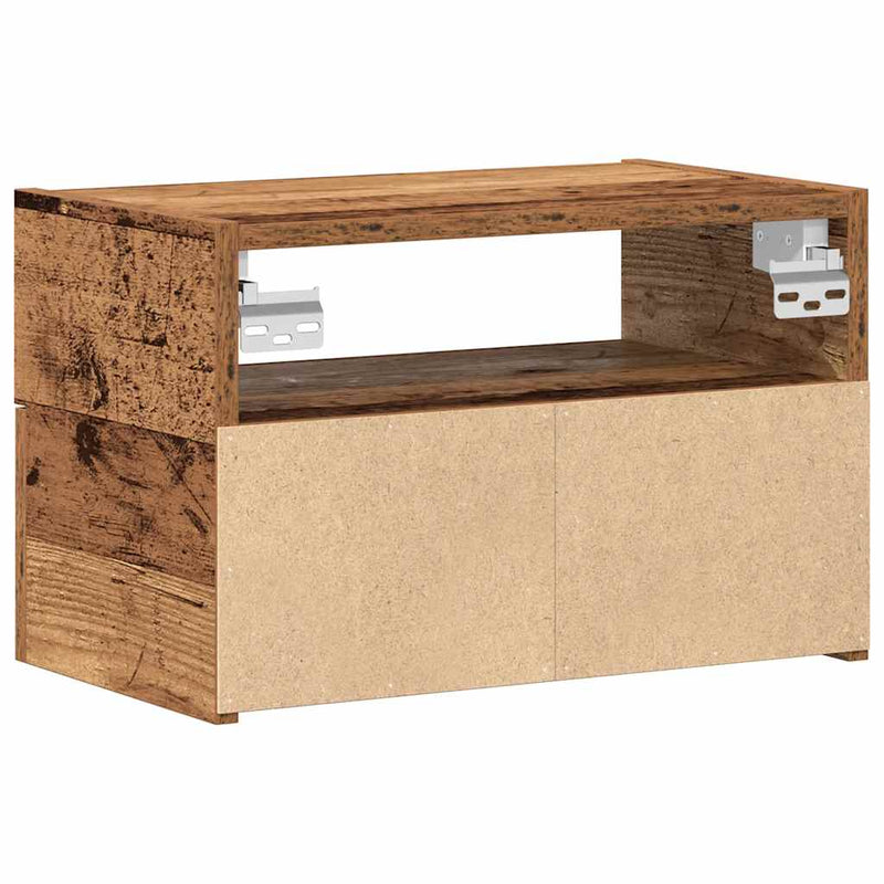 vidaXL antik fa színű falra szerelhető éjjeliszekrény 45x26x28,5 cm