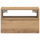 vidaXL 2 db kézműves tölgy fali szerelhető éjjeliszekrény 45x26x28,5cm