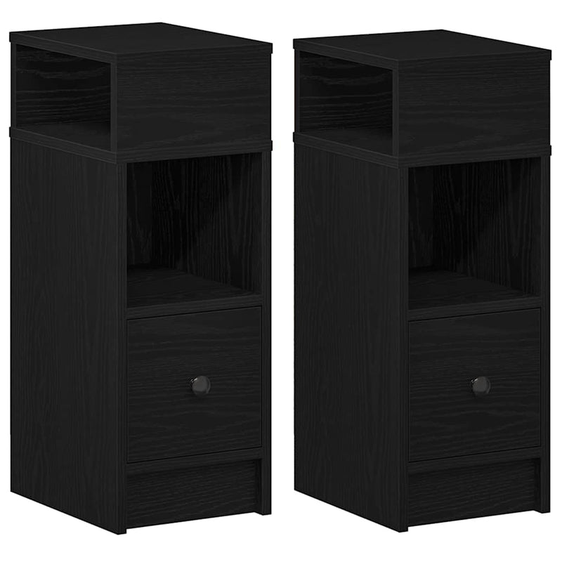 vidaXL 2 db fekete éjjeliszekrény fiókkal 25 x 31 x 66 cm