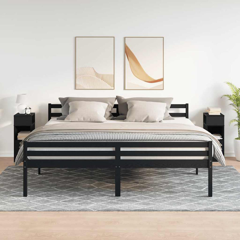 vidaXL 2 db fekete éjjeliszekrény fiókkal 25 x 31 x 66 cm