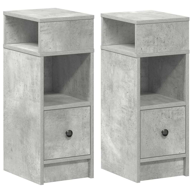 vidaXL 2 db betonszürke éjjeliszekrény fiókkal 25 x 31 x 66 cm