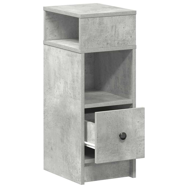 vidaXL 2 db betonszürke éjjeliszekrény fiókkal 25 x 31 x 66 cm
