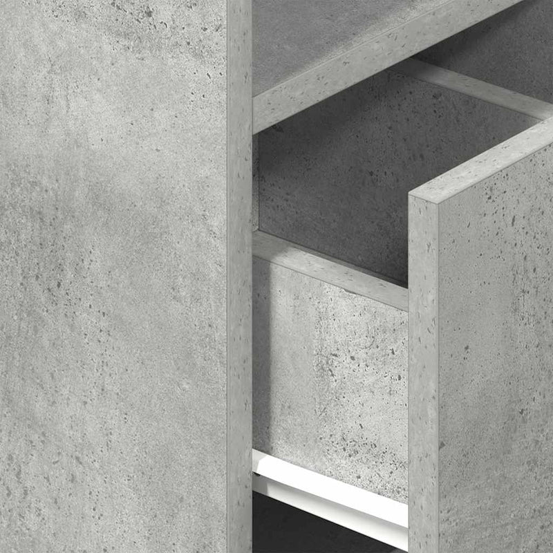 vidaXL 2 db betonszürke éjjeliszekrény fiókkal 25 x 31 x 66 cm