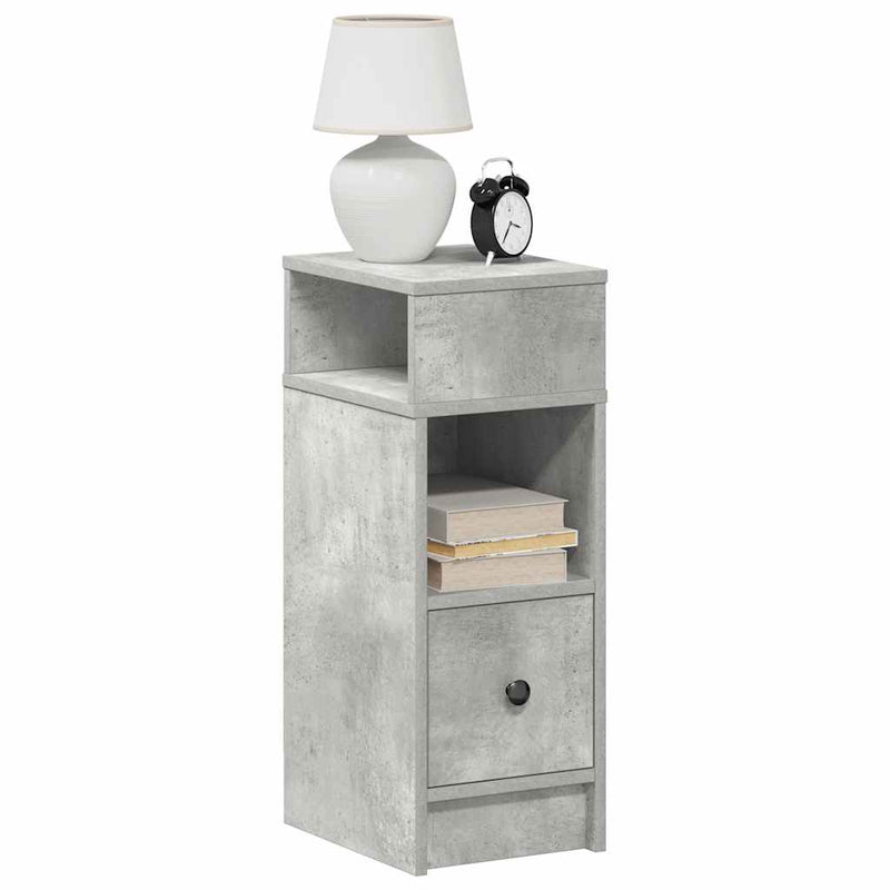 vidaXL 2 db betonszürke éjjeliszekrény fiókkal 25 x 31 x 66 cm