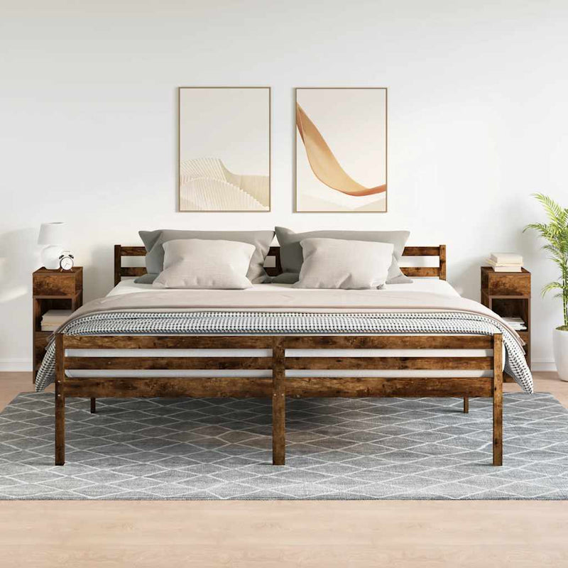 vidaXL 2 db füstös tölgy színű éjjeliszekrény fiókkal 25x31x66 cm