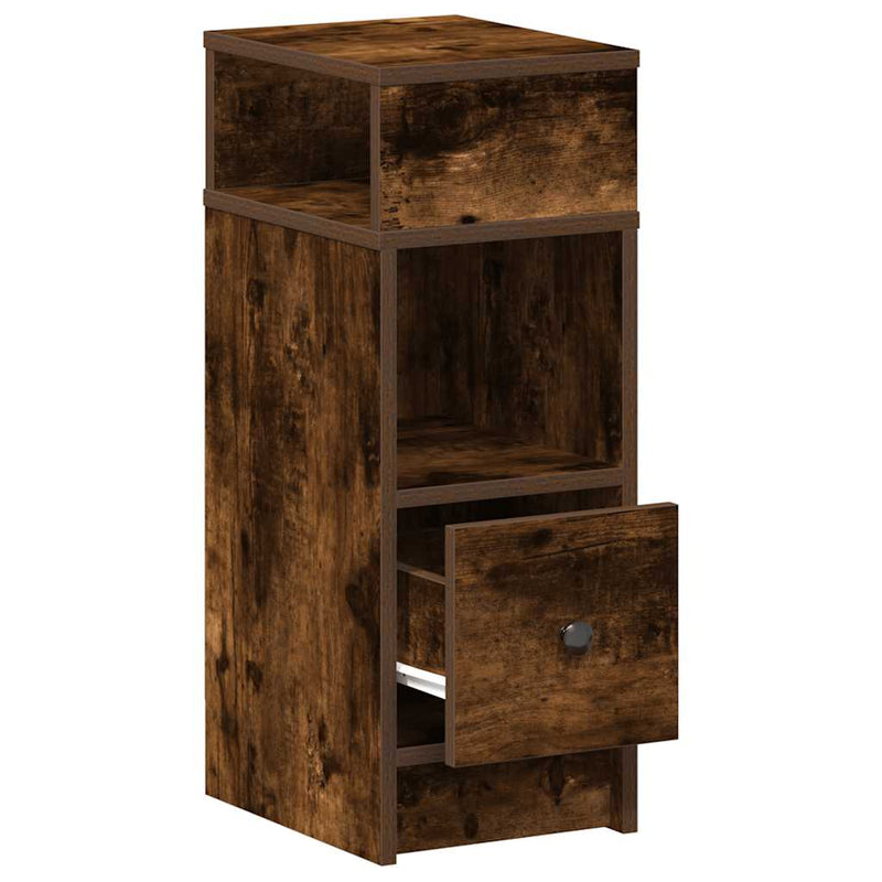 vidaXL 2 db füstös tölgy színű éjjeliszekrény fiókkal 25x31x66 cm