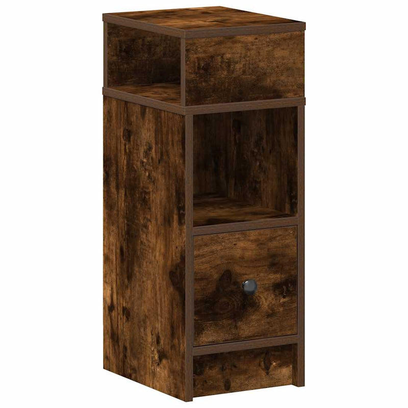 vidaXL 2 db füstös tölgy színű éjjeliszekrény fiókkal 25x31x66 cm
