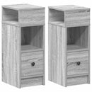 vidaXL 2 db szürke sonoma színű éjjeliszekrény fiókkal 25x31x66 cm