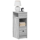 vidaXL 2 db szürke sonoma színű éjjeliszekrény fiókkal 25x31x66 cm