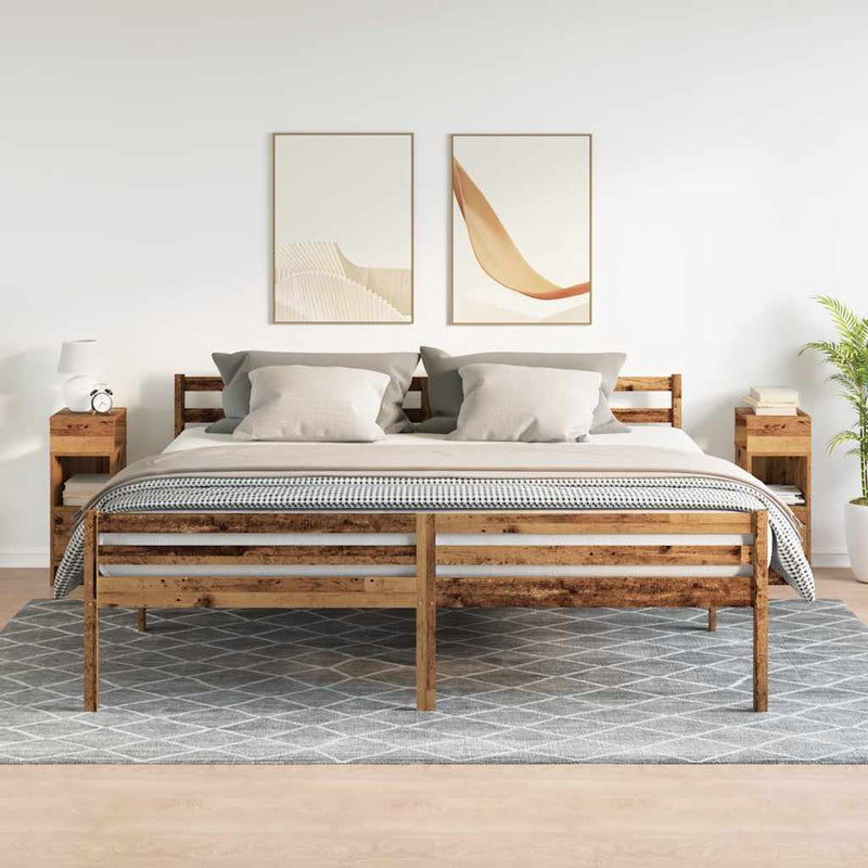vidaXL 2 db antik fa színű éjjeliszekrény fiókkal 25x31x66 cm