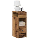 vidaXL 2 db antik fa színű éjjeliszekrény fiókkal 25x31x66 cm