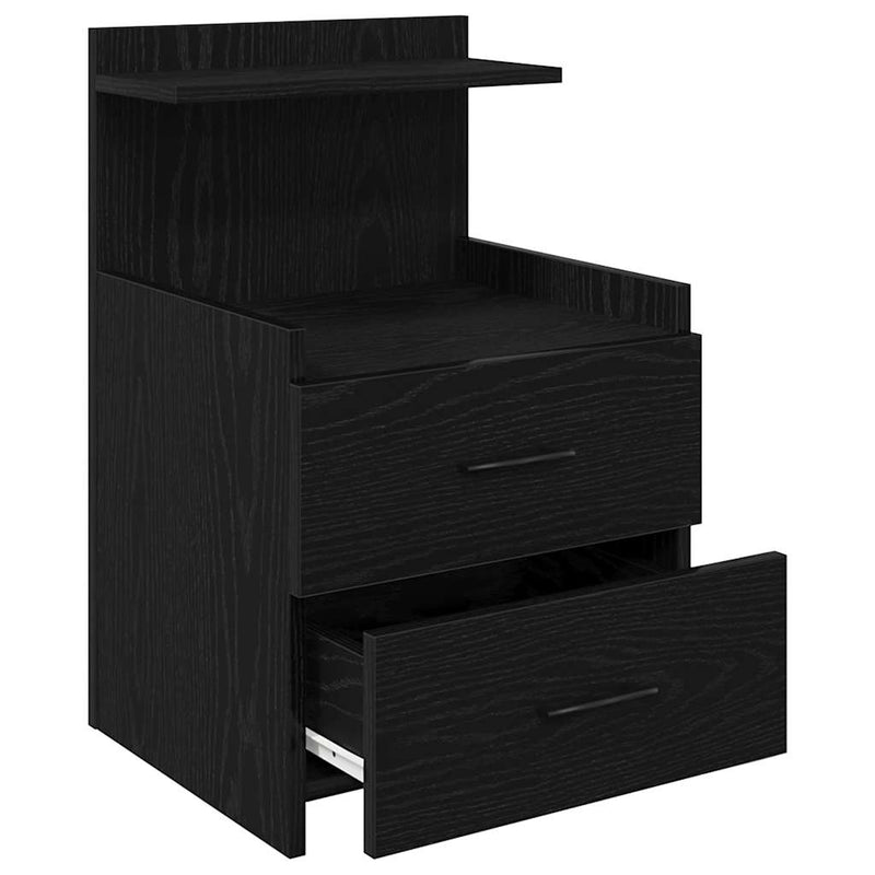 vidaXL fekete éjjeliszekrény 2 fiókkal 40 x 36,5 x 62 cm