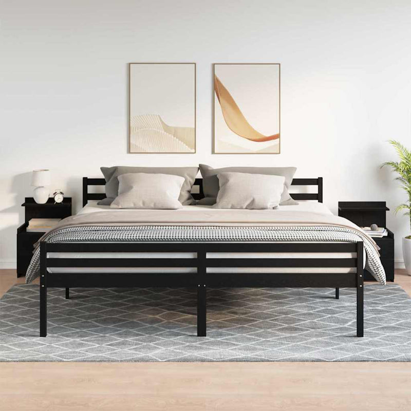 vidaXL 2 db-os éjjeliszekrény 2 fiókkal, fekete, 40 x 36,5 x 62 cm