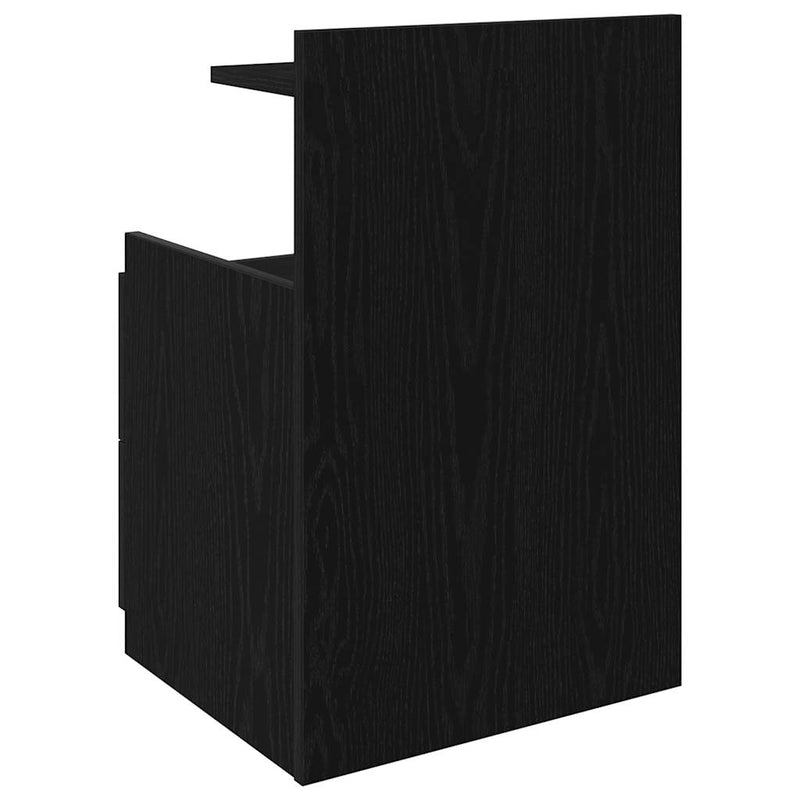 vidaXL 2 db-os éjjeliszekrény 2 fiókkal, fekete, 40 x 36,5 x 62 cm