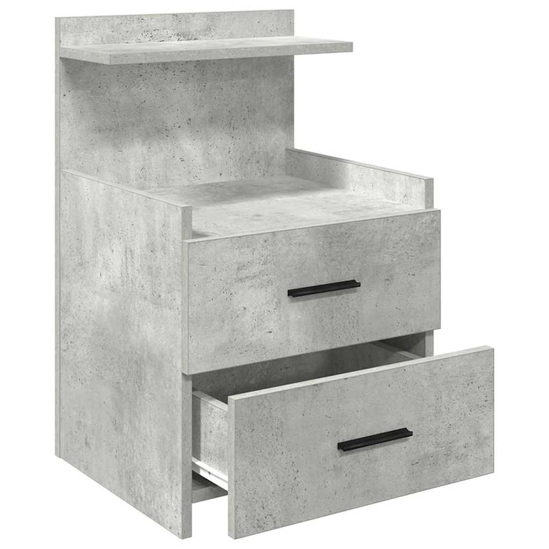 vidaXL 2 fiókos éjjeliszekrény betonszürke 40 x 36,5 x 62 cm